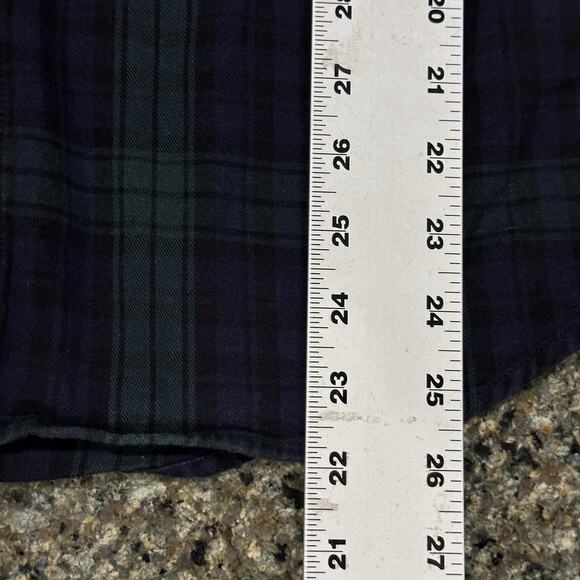 ASOS Men Shirt Size L Green Blue Plaid Button Up Long Sleeve Cotton Preppy - Picture 8 of 9